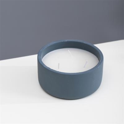 China Modern Nordic Luxury Decorative Matte Textured Container Cement Candle Holder Europe Cement Candle Jars For Home Decor for sale