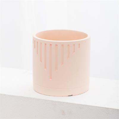 China Modern Custom Decorative Colorful Matte Candle Holder Indoor Outdoor Decor Jar Around Nordic Pink Candle Jars For Home Decor for sale