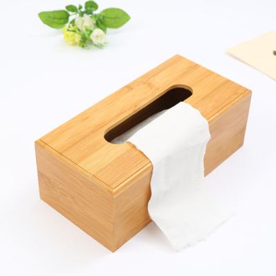 China Modern Wholesale Bamboo Napkin Holder Tissue Box With Cover for sale