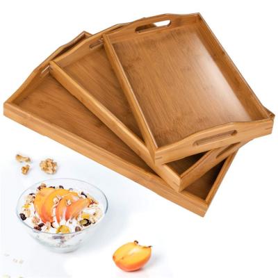 China Wholesale Europe Cafe Breakfast Food Serving Trays Bamboo Serving Tray Set for sale