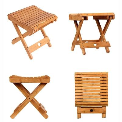 China (Size) Folding Adjustable Portable Natural Bamboo Stool For Adult Child Outdoor Fishing Or Camping Use for sale