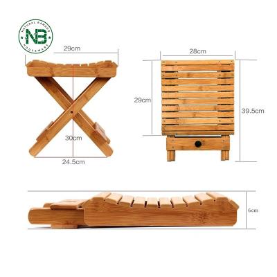 China Europe Storage Shelf Organizer Stool Bath Waterproof Shower Holder Bamboo Folding Stool for sale