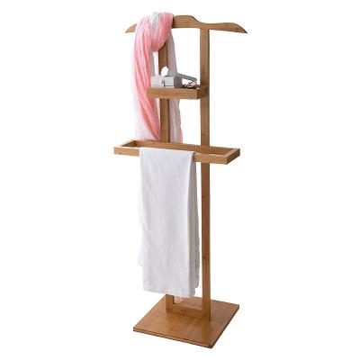 China Fashion Europe Bathroom Storage Valet Stand Bamboo Bathroom Towel Rack for sale