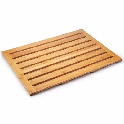 China Bathroom Viable Anti-Slip Bamboo Shower Mat for sale