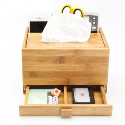 China Modern Rectangle Bamboo Tissue Box Holder Bathroom Tissue Box for sale