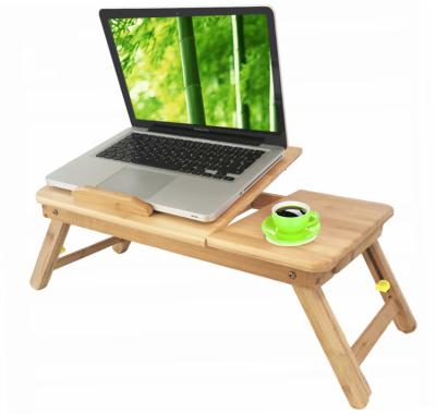 China Morden Adjustable Tilt Angles Sofa Tray Bamboo Laptop Desk Foldable Laptop Table With Air Holes for sale