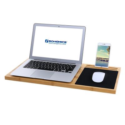 China Multi Charging Morden Lap Desk Bed Tray Convertible Bamboo Laptop Lap Table Tray with Tablet Phone Slot and Mouse Pad for sale