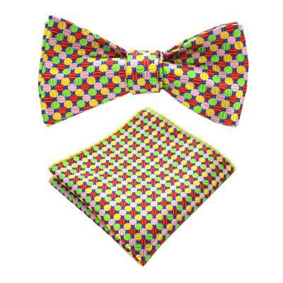 China Customized high quality self-woven colorful elegant bow tie striped fashion polyester rustic bow tie for sale