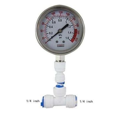 China Water pressure gauge 0-1.6MPa 0-220psi for reverse osmosis system pump with 1/4 inch EW-PG-1 (0-1MPa) for sale