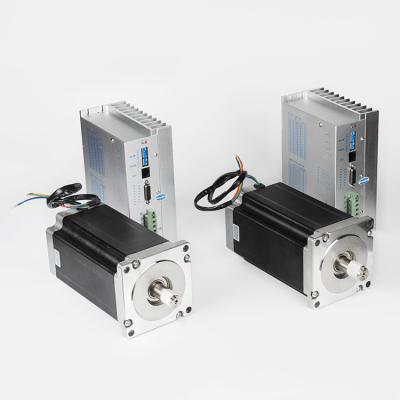 China Auto Product 201mm Motor Length 30nm Holding Current Torque 6A 2 Phase CNC NEMA 43 Hybrid Stepper Motor With Driver for sale