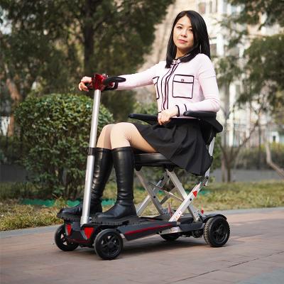 China Aluminum Alloy Elderly Electric Vehicle Four Wheel Small Older Moped Folding Battery Car Portable Scooter for sale