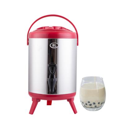 China Cool Hot 8L 10L 12L Milk Bubble Tea Insulation Barrels Stainless Steel Milk Tea Bucket Barrel and Heat for sale