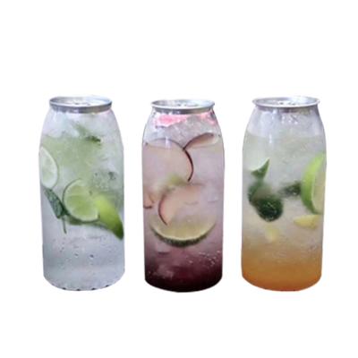 China Clear Beverage Factory 330ml 350ml 500ml 650ml 700ml PET Juice Box With Easy Open End, Plastic Drink Can for sale