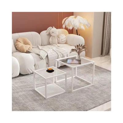 China Acceptable High Quality Crushed Diamond Top Mirror Coffee Table With Stainless Steel Leg Side Table for sale