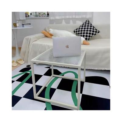 China Home Acceptable Nordic Glass Creative Light Small Table Living Room INS Combination Coffee Table Modern Square Coffee Table for sale