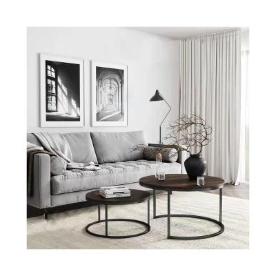 China Acceptable Smart Round Marble Coffee Table Set With Metal Frame Luxury Living Room Furniture Coffee Table for sale