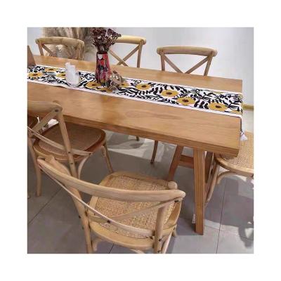 China Retro Long Table 8/10 Seat Dining Table Home Nordic Color Adjustable Log Solid Wood Single(Size) Table Bestseller for sale