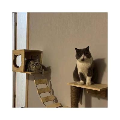 China Wholesale Living Wooden Luxury Modern Cat Frame Modern Cat Wall Cat Tree Furniture Furniture Toys for sale