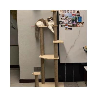 China Wholesale Sustainable High Quality Reliable Creative Portable Pet Toy Cat Tree 3 Tier Climbing Frame for sale