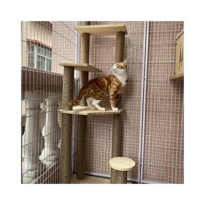 China Sustainable High Quality Play Relax Floor Cat Climbing Tree Frame Cat Scratch Board Pet Furniture for sale