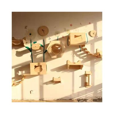 China Cat Climbing Track Modern Luxury Home Viable Wall Mounted Shelf Cat Wall Furniture Multifunctional for sale