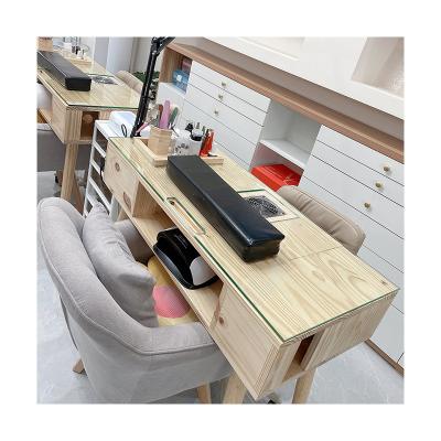 China Modern design high quality hot sale custom made nail art table with storage drawer for sale