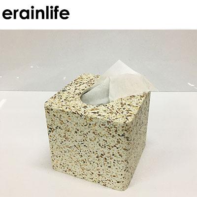 China Luxury Rectangular Shape Terrazzo High Quality Custom Tissue Paper Box Covered for sale