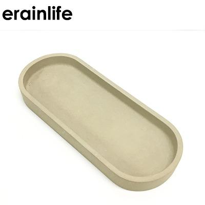 China Eco-friendly Gray Black Natural Homeware Concrete Cement Serving Tray for sale