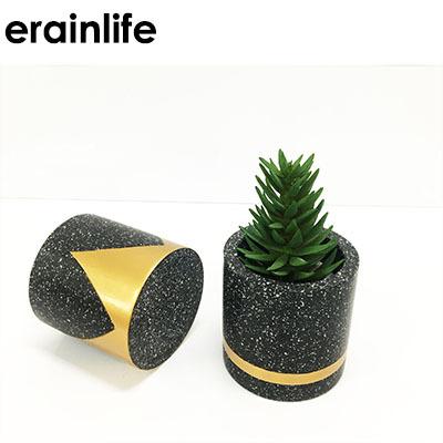 China Modern Creative Ornaments Terrazzo Opens Mini Succulent Plants Flower Pots for sale