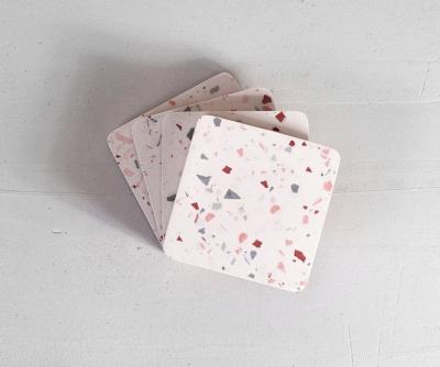 China Sustainable Terrazzo Coasters 4pcs Set, Small Tray for sale