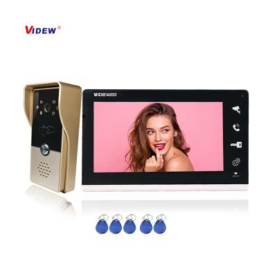 China 7 Inch Home Security System VIDEW Wired Video Intercom RFID Open Camera Doorbell Door Phone Night Vision Door Entry for Home Villa Apartment for sale