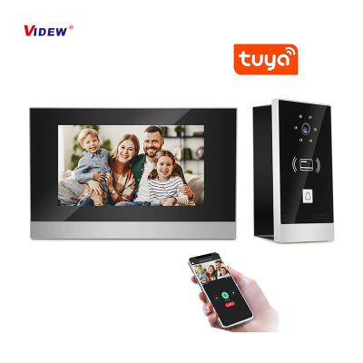 China Video Home Security System VIDEW Phone Intercom 2 Wires 7 Inch Camera Video Doorbell Smart Door Entry Tuya APP Night Vision Door Entry System For Villa Home for sale