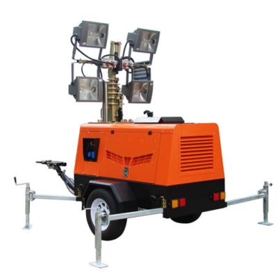 China Sports Stadiums Light Tower Outdoor Diesel Generator Vehicle Mounted Light Tower With Hydraulic Models for sale