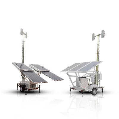 China 800W Hydraulic Mounted Mobile Solar Power LED Light Tower 4070*2309*2430mm for sale