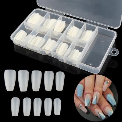 China ABS Artificia Nail Tips Full Cover Artificial French Nails Custom Easy French Shape Nails Tip For Ballet for sale