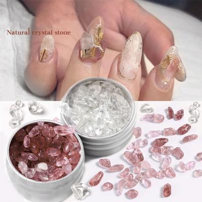 China Easy Apply Natural Rock Opal Mixed Natural Rock Crystal Nail Art Stone 3d Rhinestone Crystal Jewelry For Nail Art Decoration for sale