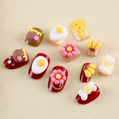 China Easy Apply Nail Art Charms Kawaii Resin Jelly Cheese Fruit Bone Mix Candy 3D Nail Decoration DIY Cute Soft Cute Nail Accessories for sale