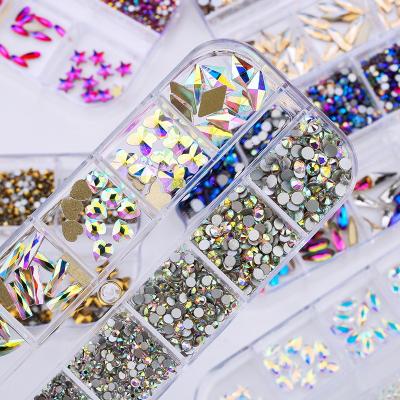 China Nail Supplies Lead Back Supplies Nail Rhinestones Kit For Diy Crafts Nail Crystal Stone Ab Rhinestone Glass Rhinestones for sale