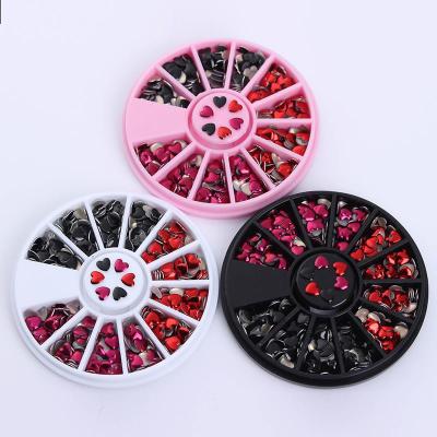 China Beautiful Nail Decoration Stone In Wheel Glitter 3d Small Beads Nail Art Nails Charm Decoration For Valentine for sale