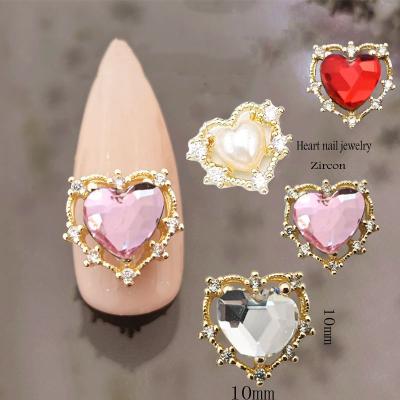 China Big 3D Crystal Big Love Hear Nail Nail Art Accessories Charm DIY Charm Valentines Day for sale