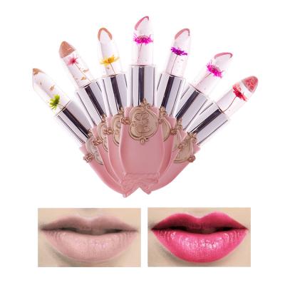 China Wholesale Waterproof Flower Dry Flower Jelly Transparent Warming Plant Lipstick Color Changing Waterproof Lipstick for sale