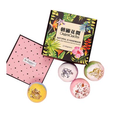 China Customizable Skin Factory Wholesale Cleansing Skin Cleanser Natural Mineral Herbal Dry Flower Explosion Salt Bath Ball for sale