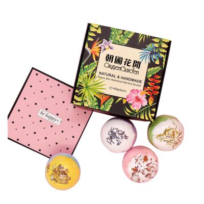 China Skin Cleanser Direct Selling Customizable Natural Mineral Herbal Skin Cleansing Flower Explosion Dry Bath Soap Ball for sale