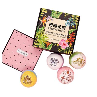 China Skin Cleansing New Listing Customizable Skin Cleansing Flower Explosion Natural Mineral Herbal Dry Bath Ball Bombs Set for sale