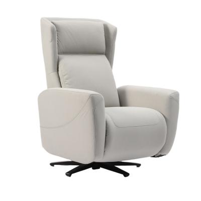 China Factory Sale Adjustable (Height) Swivel Accent Modern White Lounge Chair With Black Swivel Base for sale