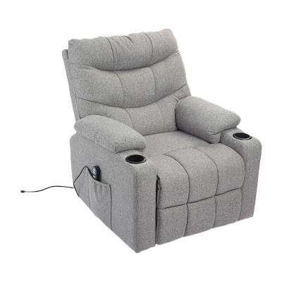 China Le2102 Curve Adjustable Flannel Smile OEM Odm Electric Recliner Sofa Cupholder Massage Electric Recliner(Size) for sale