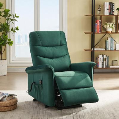 China 82*92*105cm Dark Green Extendable Push Up Massage Recliner Lift Chair With Assist Station Function for sale