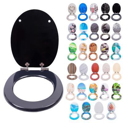 China Black Slow-end Toilet Seat Cover Toiletlid MDF Toilet Seats for sale