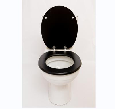 China Log Toilet Seats Slow-end Pure Color MDF Black Toilet Seat Cover for sale