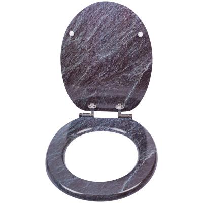 China Slow-end Toilet Seats MDF Toilet Seat Cover WC Marble Wood Toilet Cover for sale